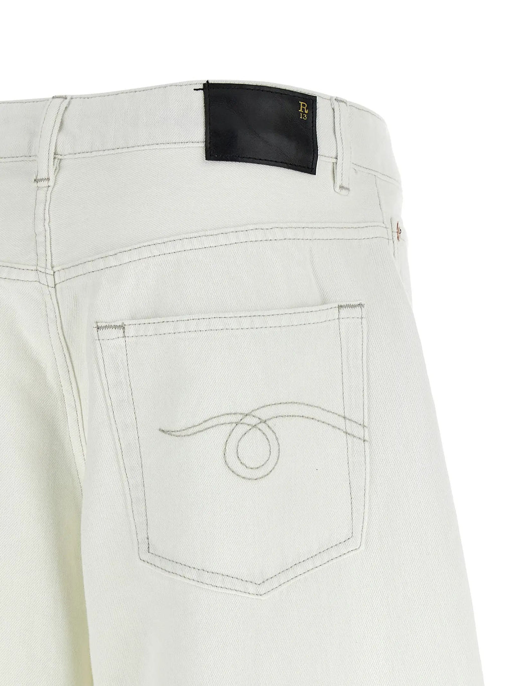 R13 White Cotton Jeans Denim