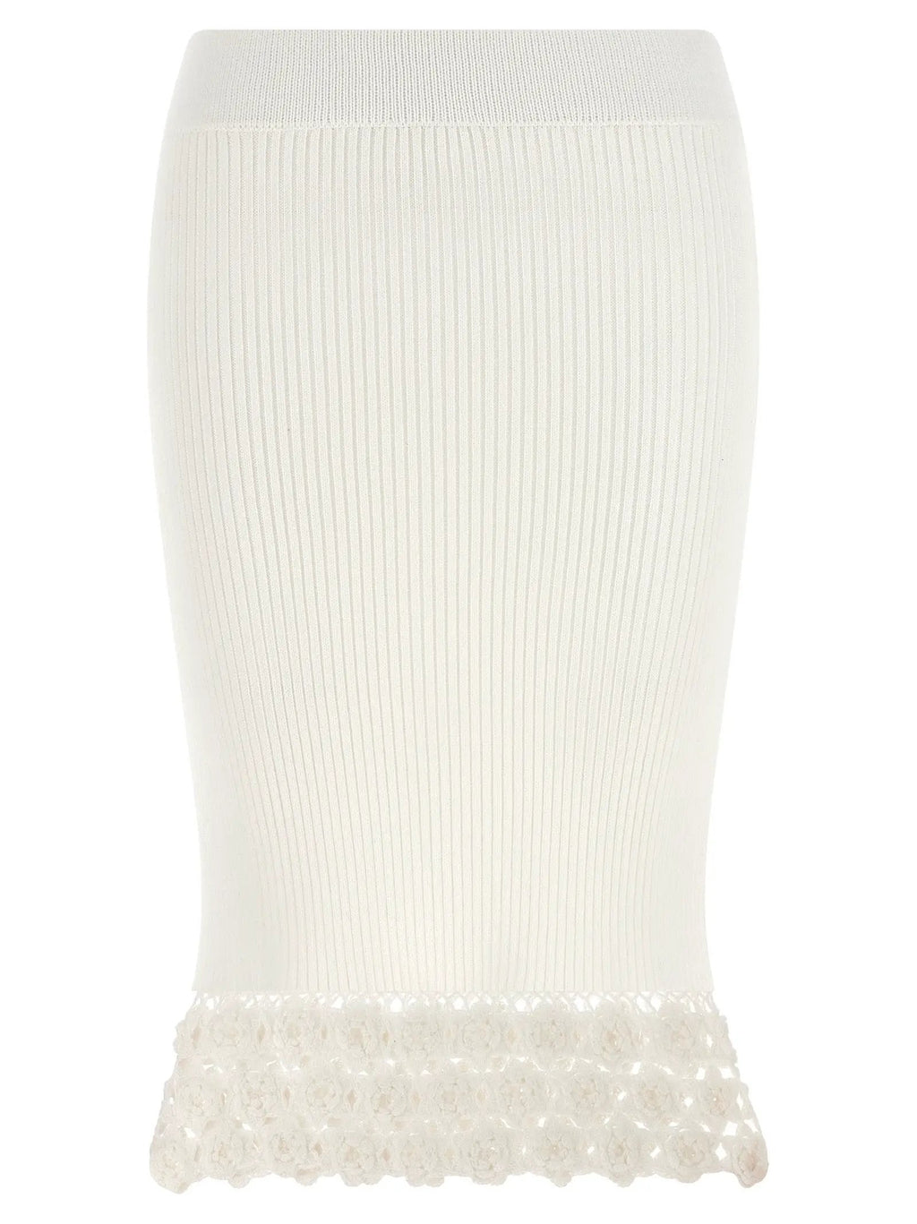 Ganni White Organic Cotton Midi Skirt