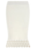 Ganni White Organic Cotton Midi Skirt