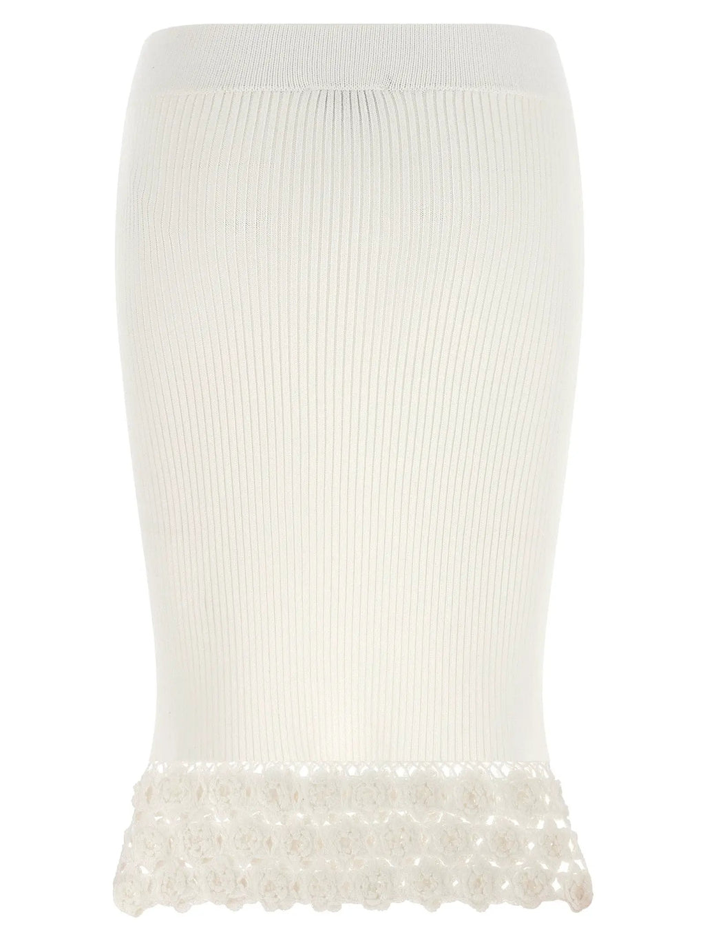 Ganni White Organic Cotton Midi Skirt