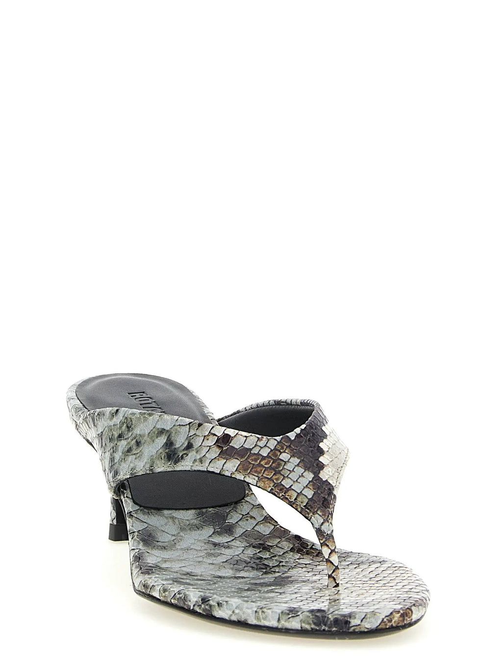 ROTATE BIRGER CHRISTENSEN Gray Calfskin Flip-Flop Sandals