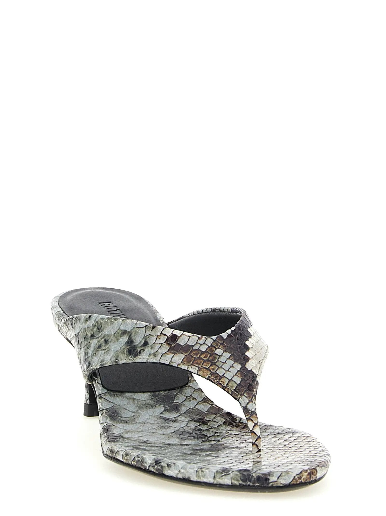 ROTATE BIRGER CHRISTENSEN Gray Calfskin Flip-Flop Sandals