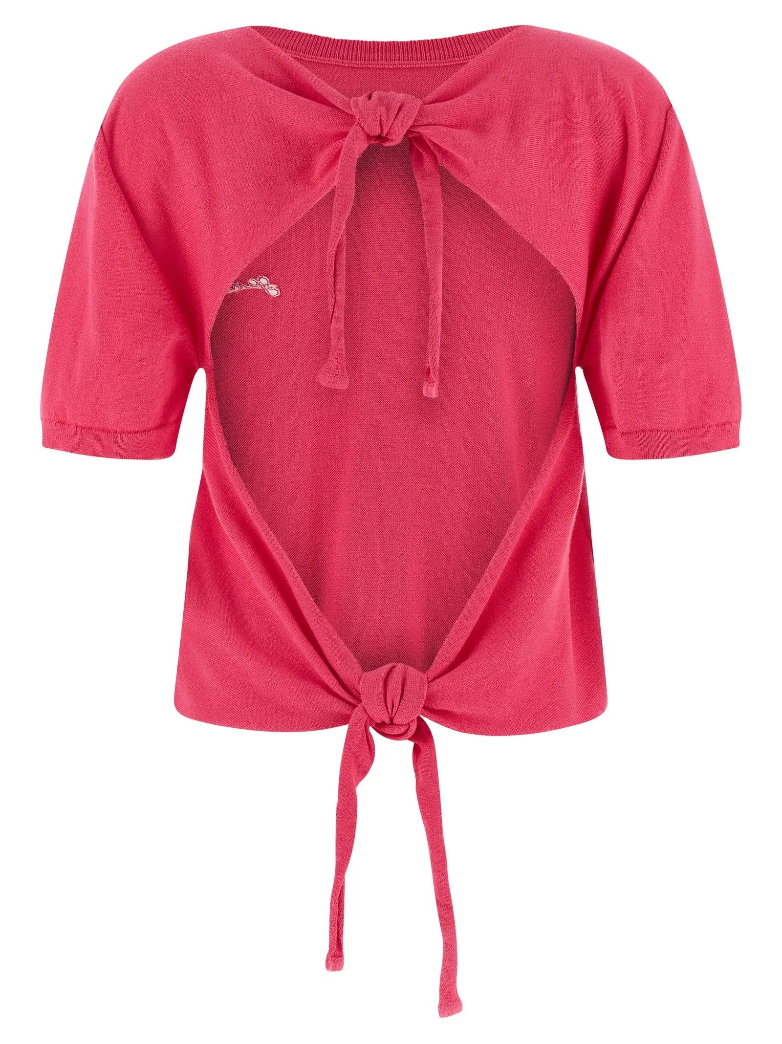 Ganni Fuchsia Organic Cotton Cardigan
