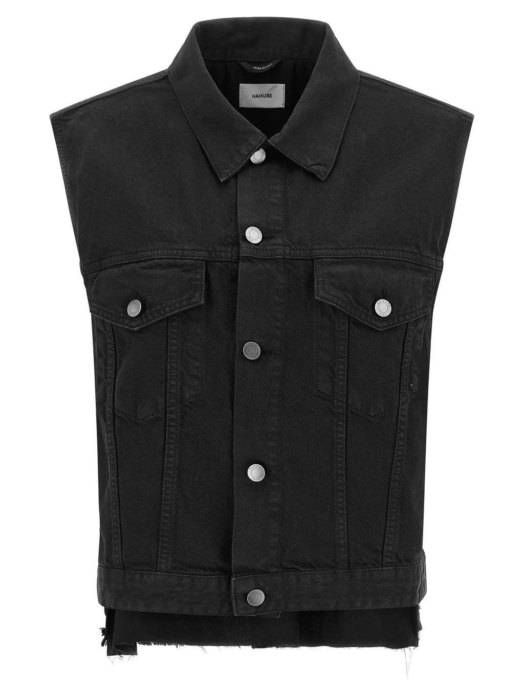 Haikure Black Cotton Sleeveless Jacket