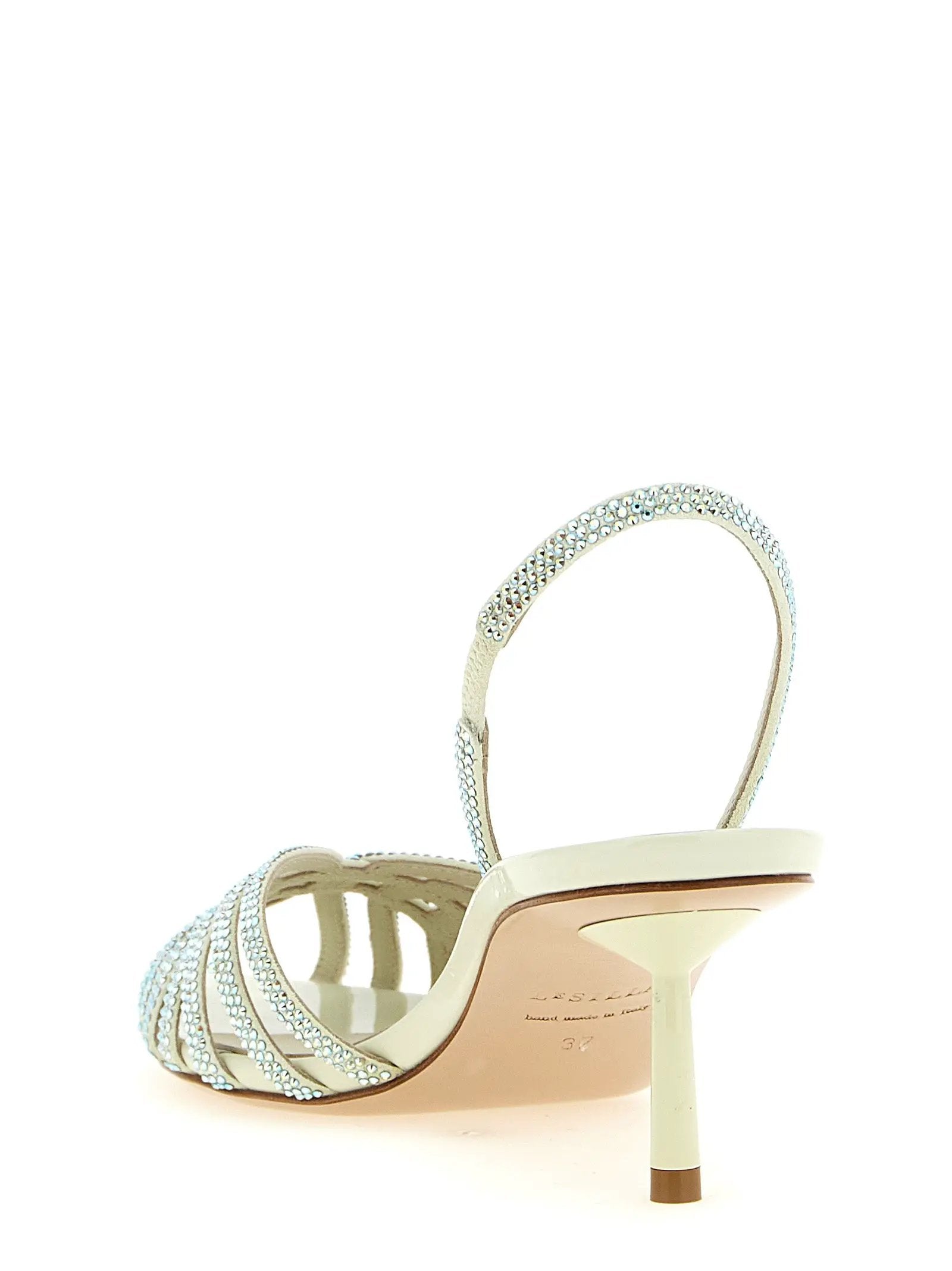 LE SILLA Bicolor Goatskin Stiletto Heel Sandals