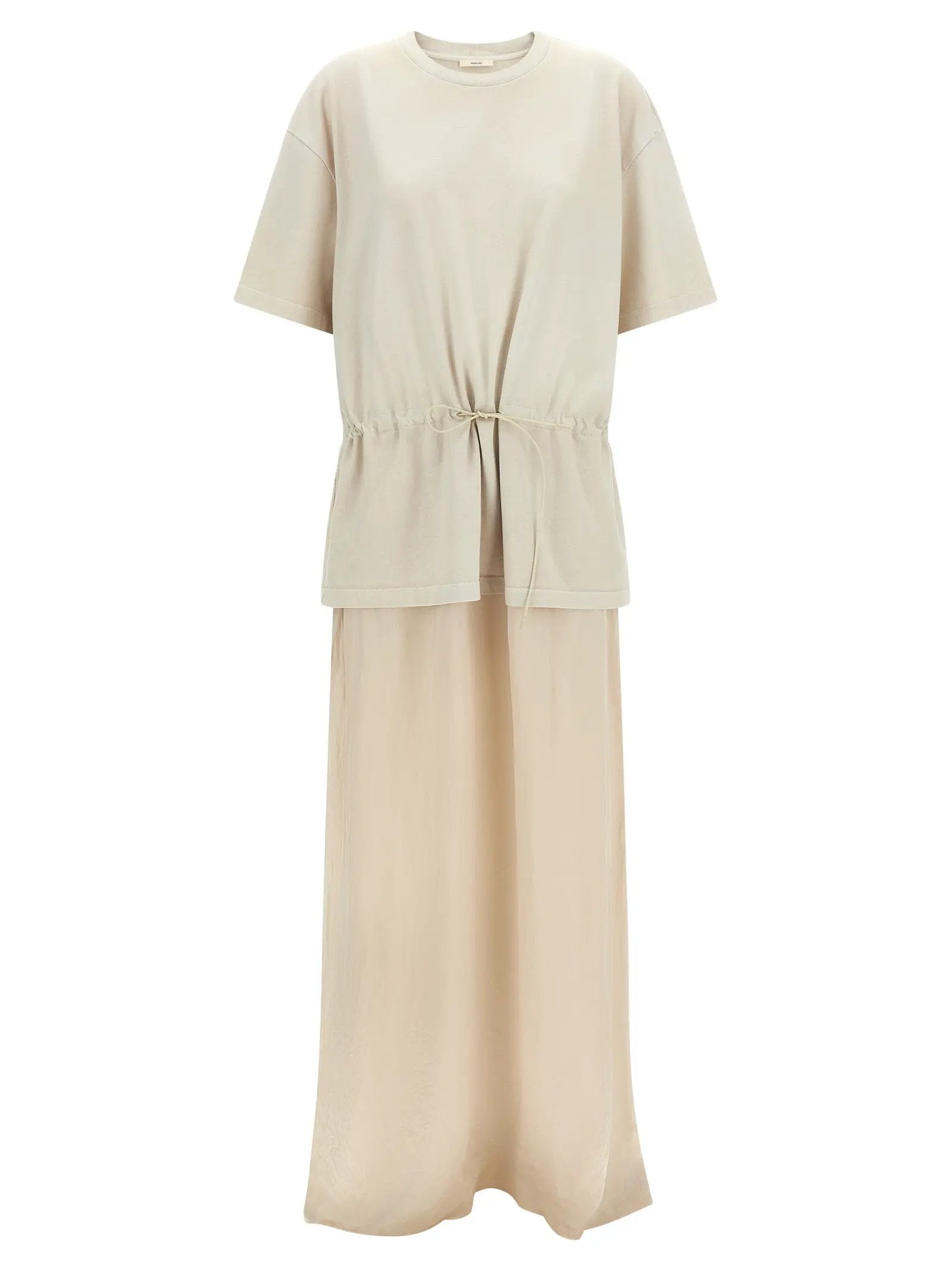 Haikure Beige Cotton Long Dress