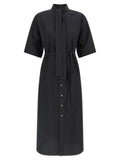 Lemaire Black Cotton Midi Dress