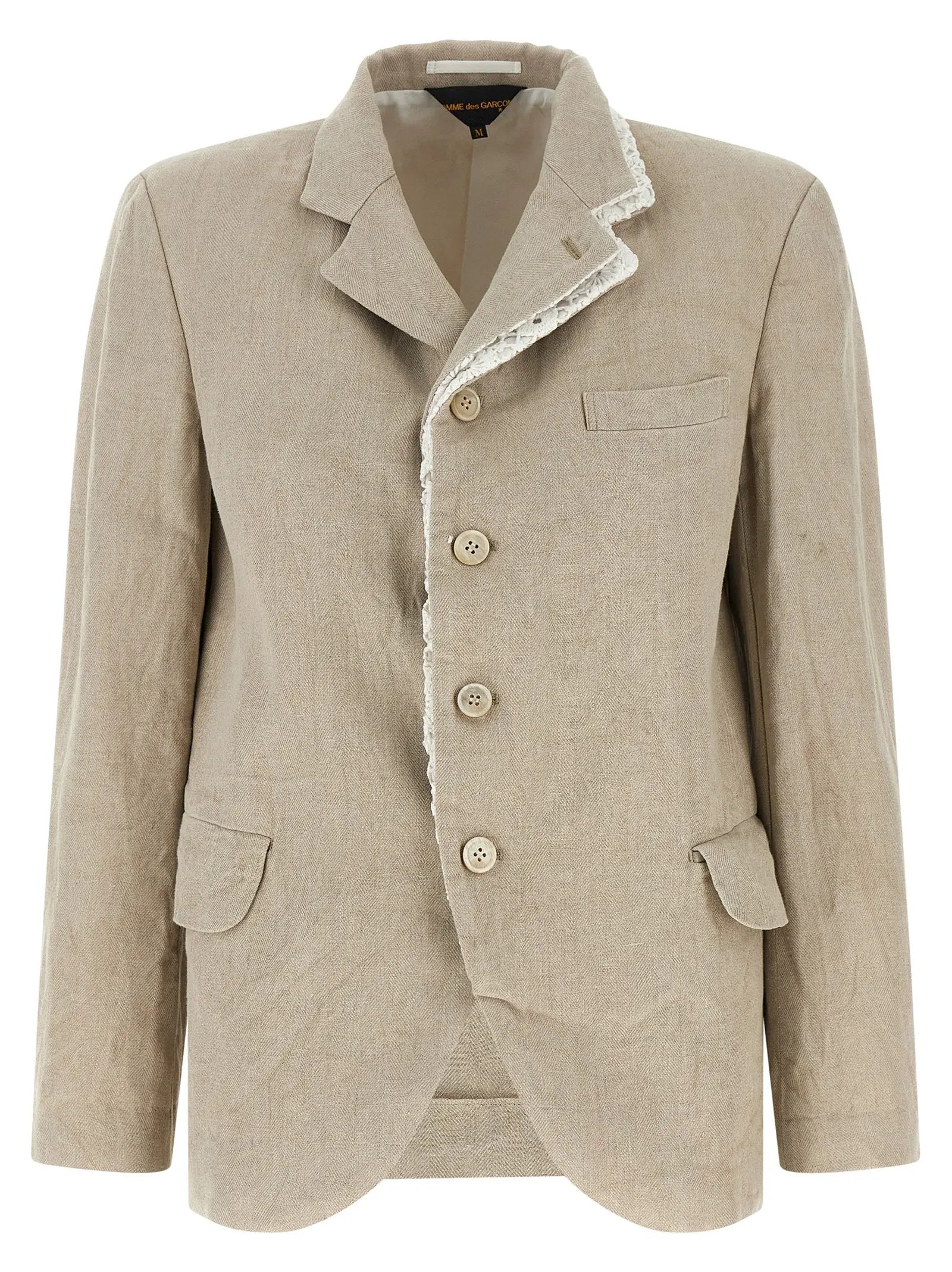 Comme Des Garçons Beige Linen Blazer