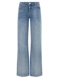 L'Agence Blue Cotton Straight-Leg Jeans