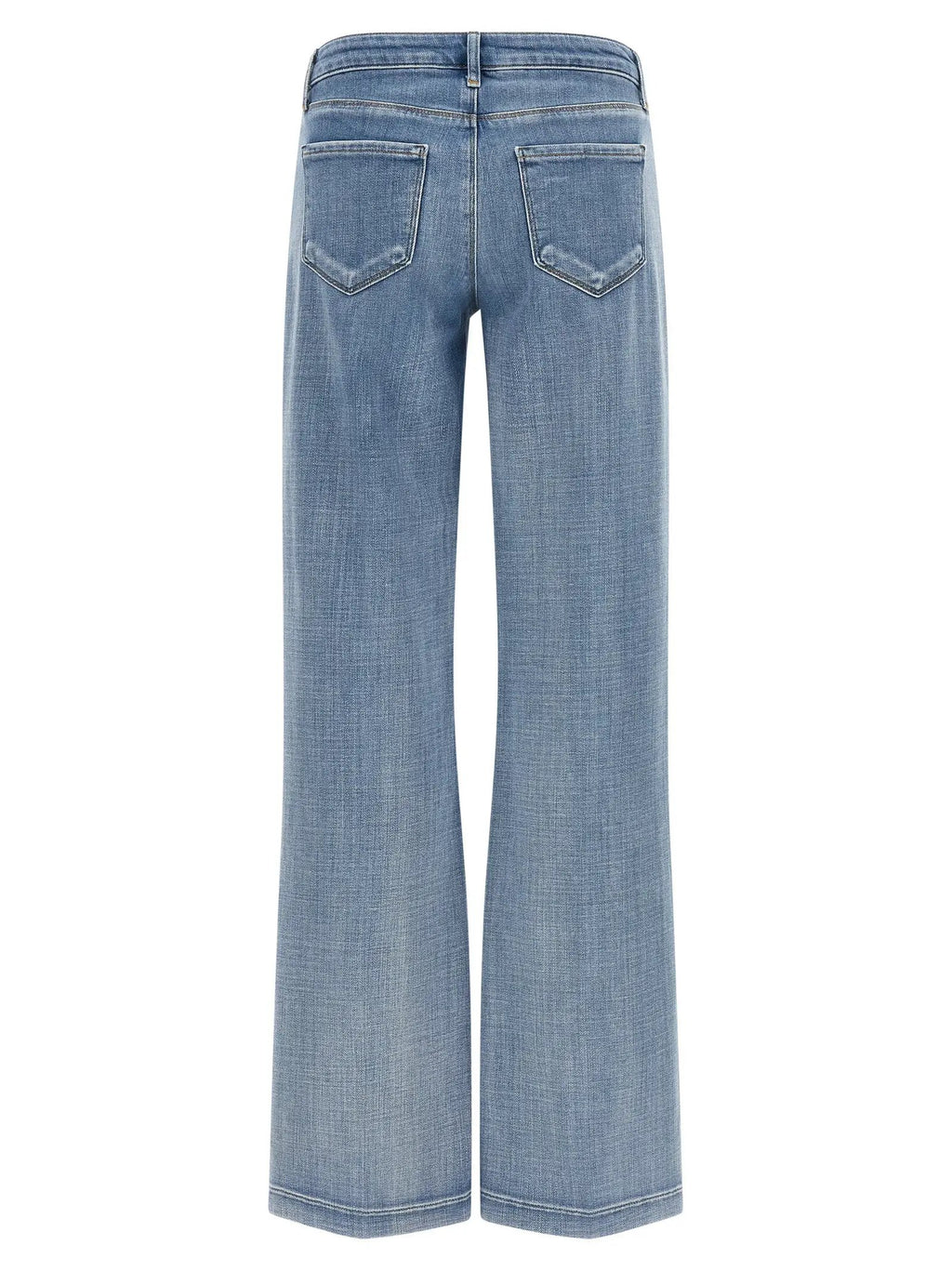 L'Agence Blue Cotton Straight-Leg Jeans