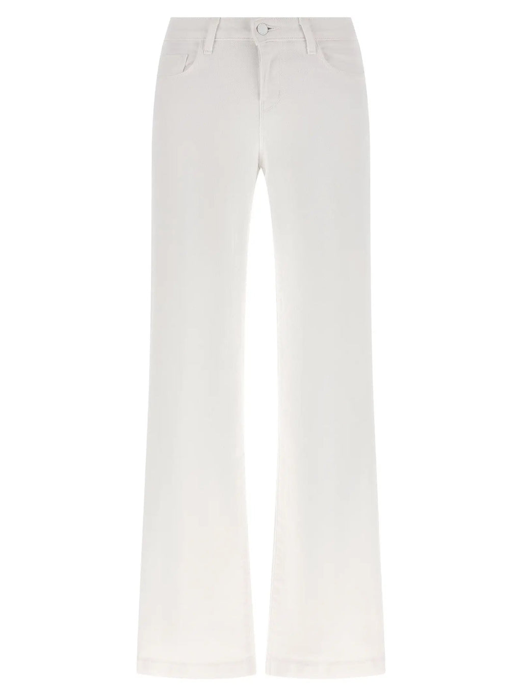 L'Agence White Cotton Straight-Leg Jeans