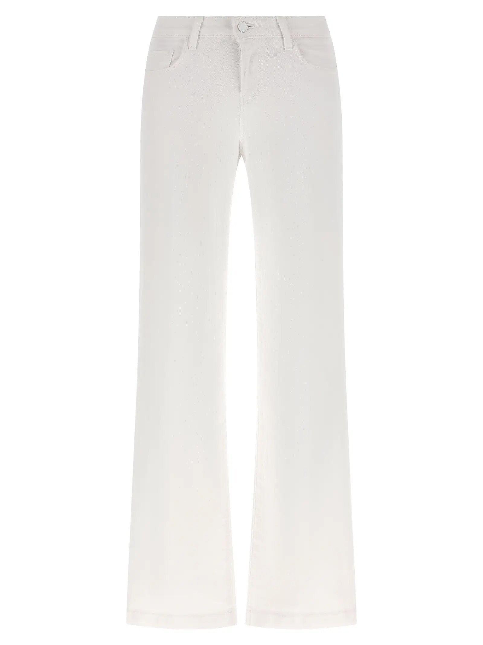 L'Agence White Cotton Straight-Leg Jeans