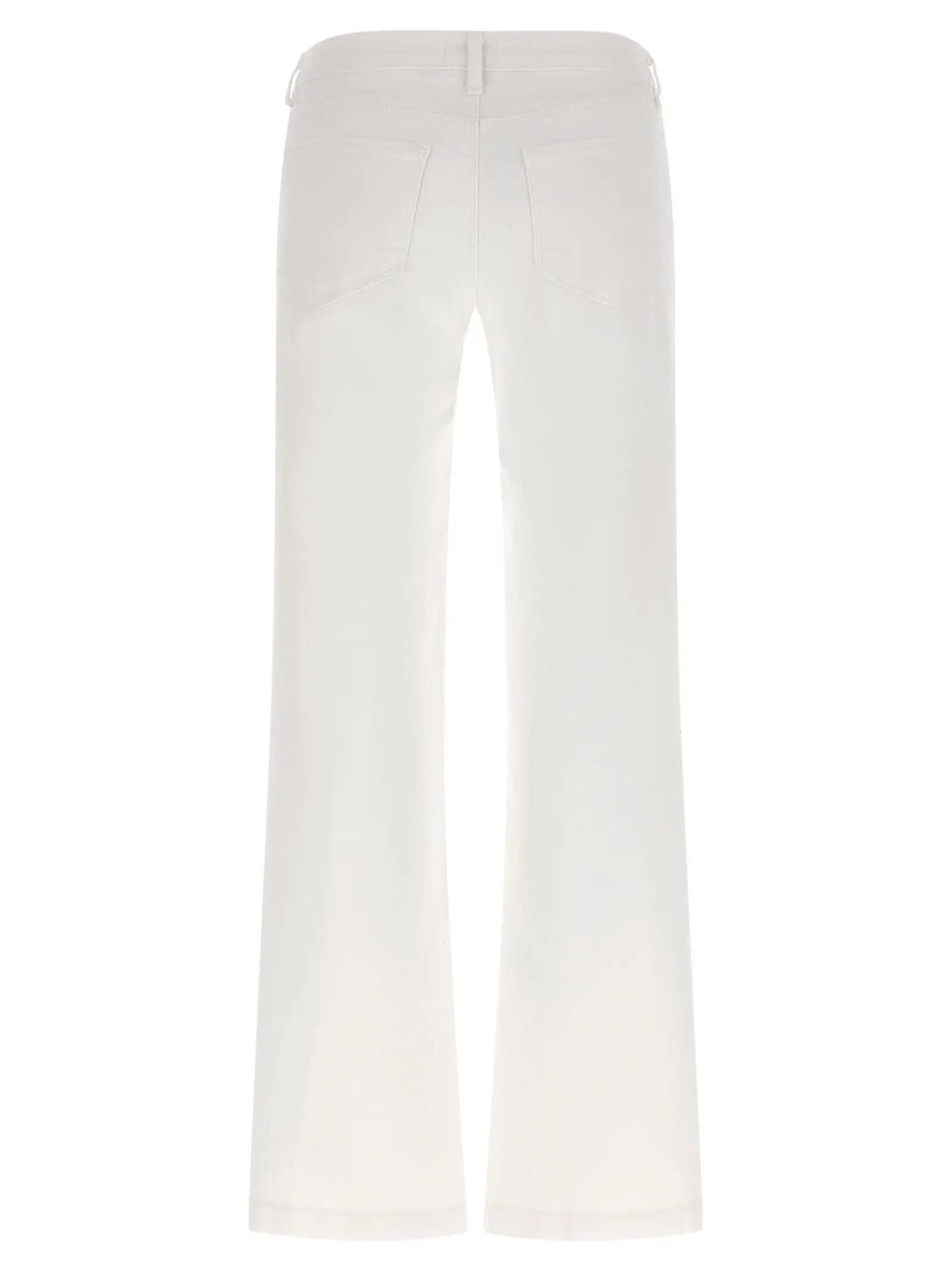 L'Agence White Cotton Straight-Leg Jeans