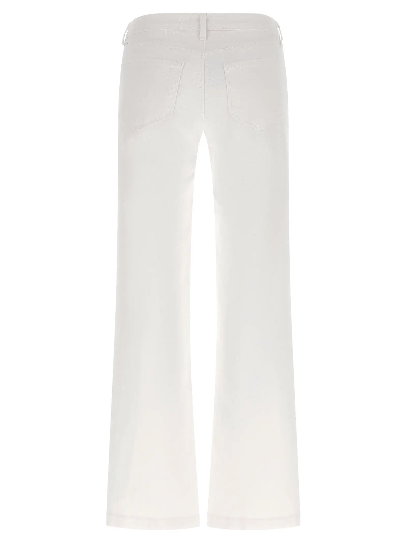 L'Agence White Cotton Straight-Leg Jeans