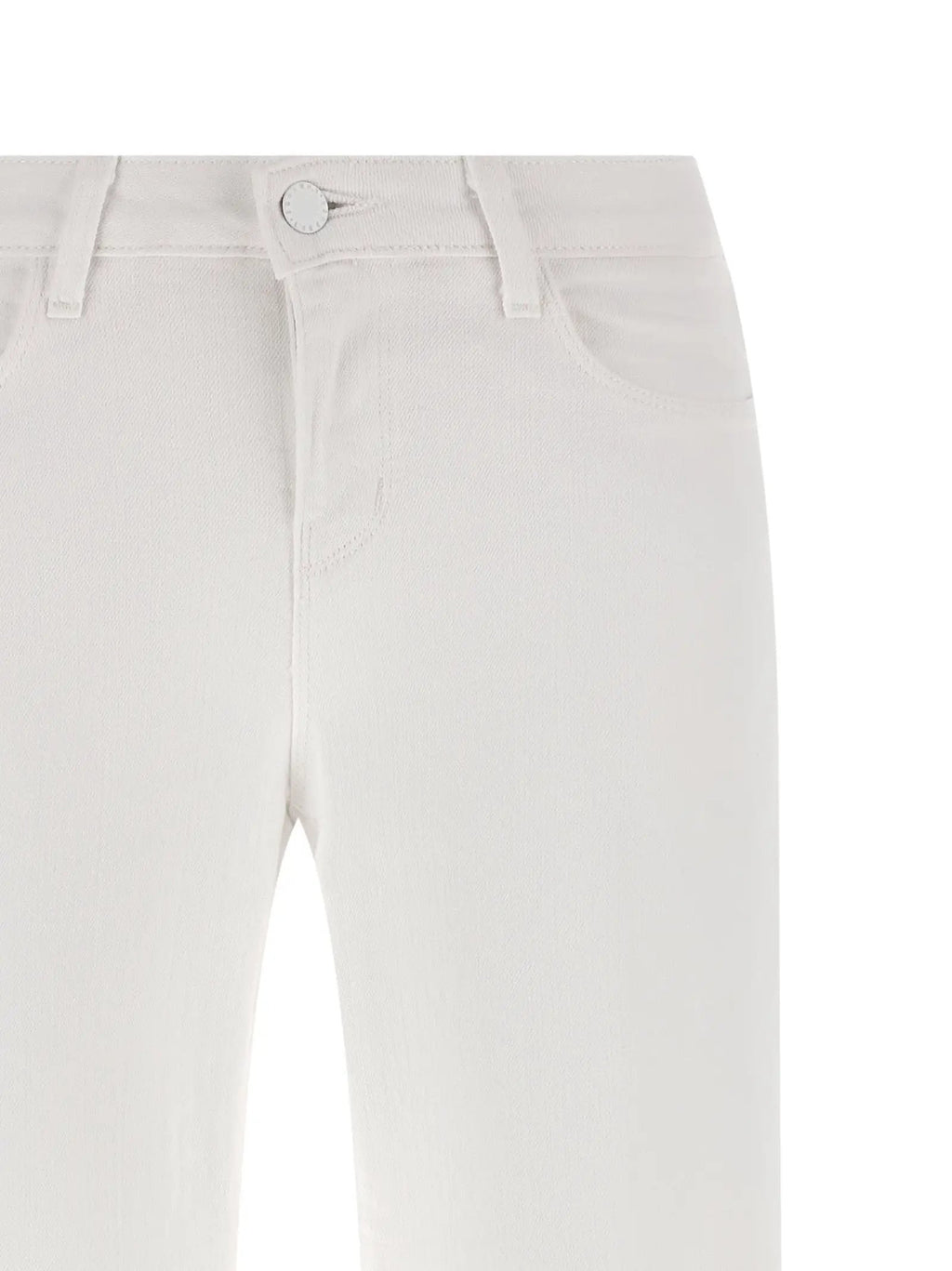 L'Agence White Cotton Straight-Leg Jeans