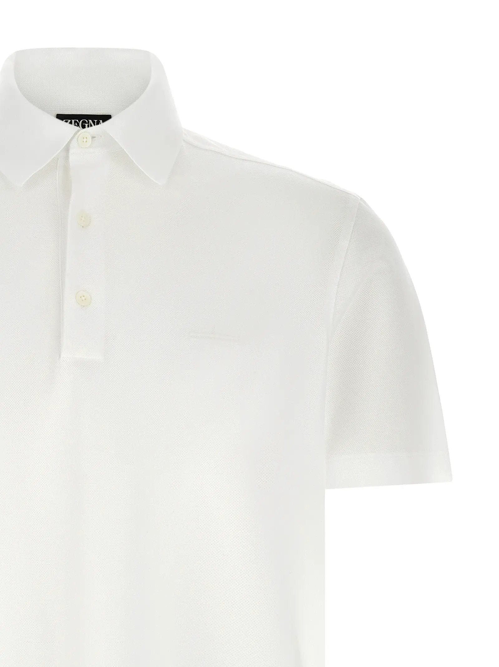 ZEGNA White Cotton Polo Shirt