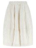 Comme Des Garçons White Cotton Midi Skirt
