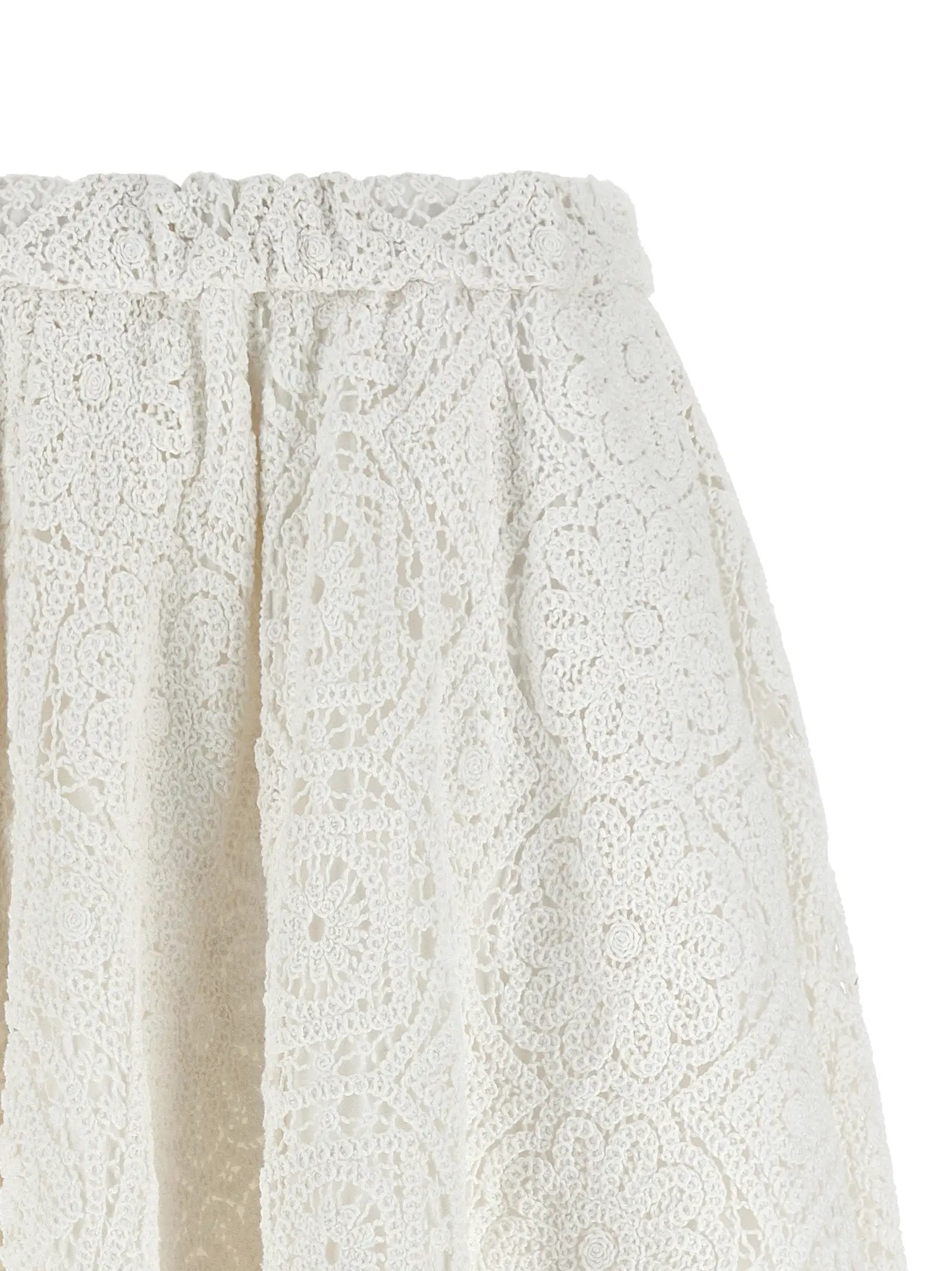 Comme Des Garçons White Cotton Midi Skirt