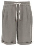 Brunello Cucinelli Gray Linen Bermuda Shorts