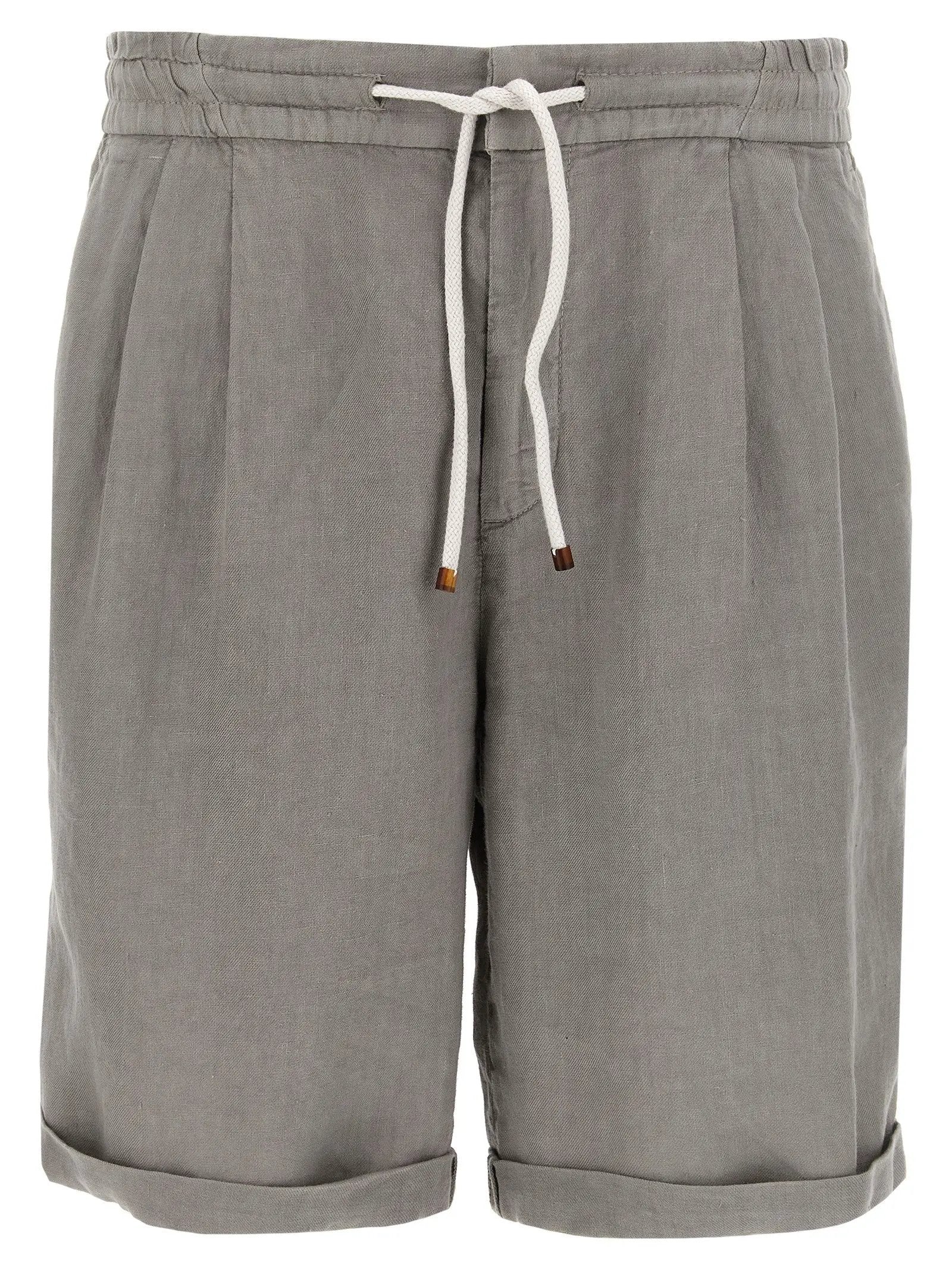 Brunello Cucinelli Gray Linen Bermuda Shorts