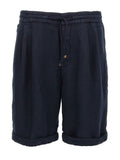 Brunello Cucinelli Blue Linen Bermuda Shorts