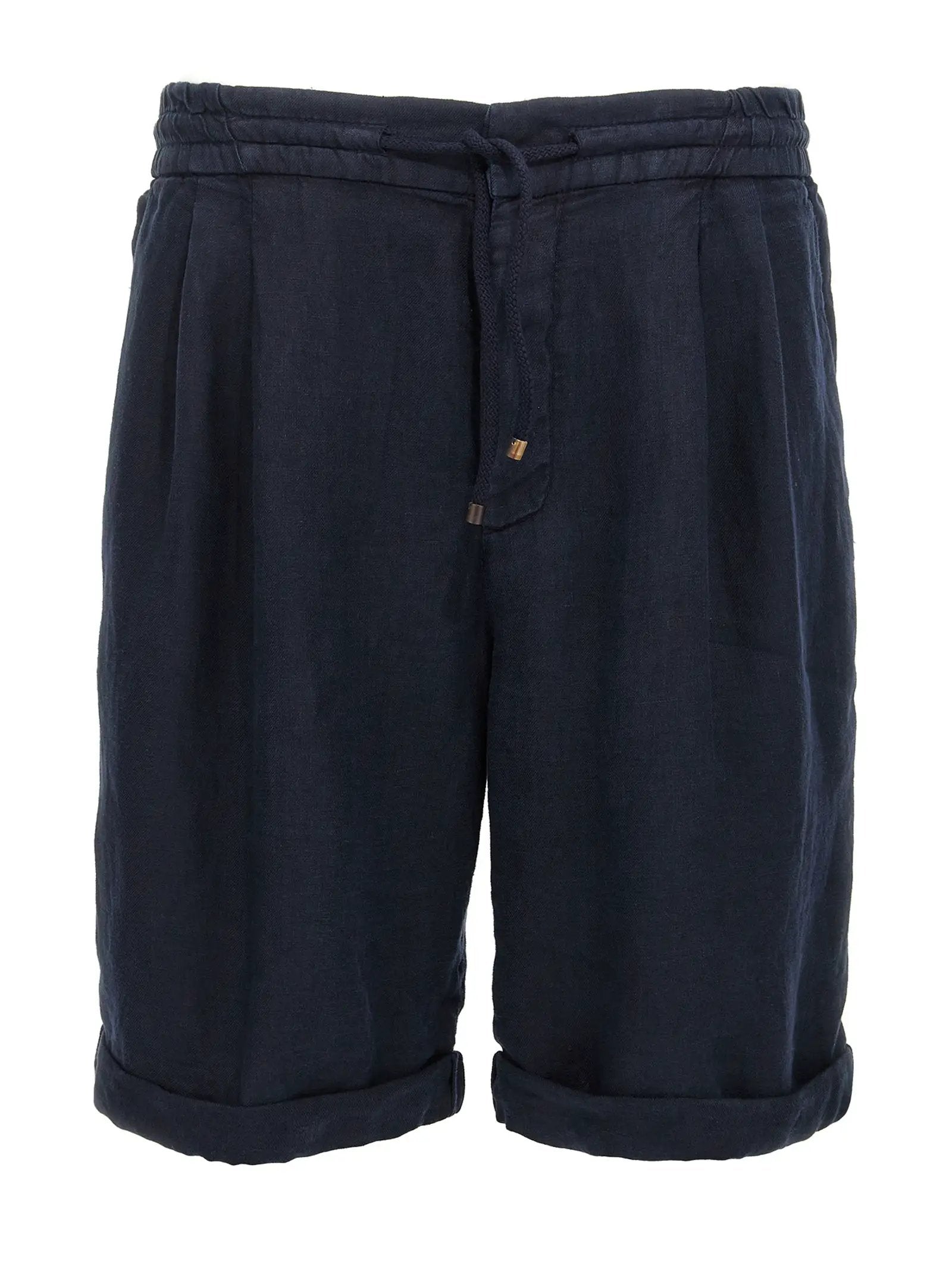 Brunello Cucinelli Blue Linen Bermuda Shorts