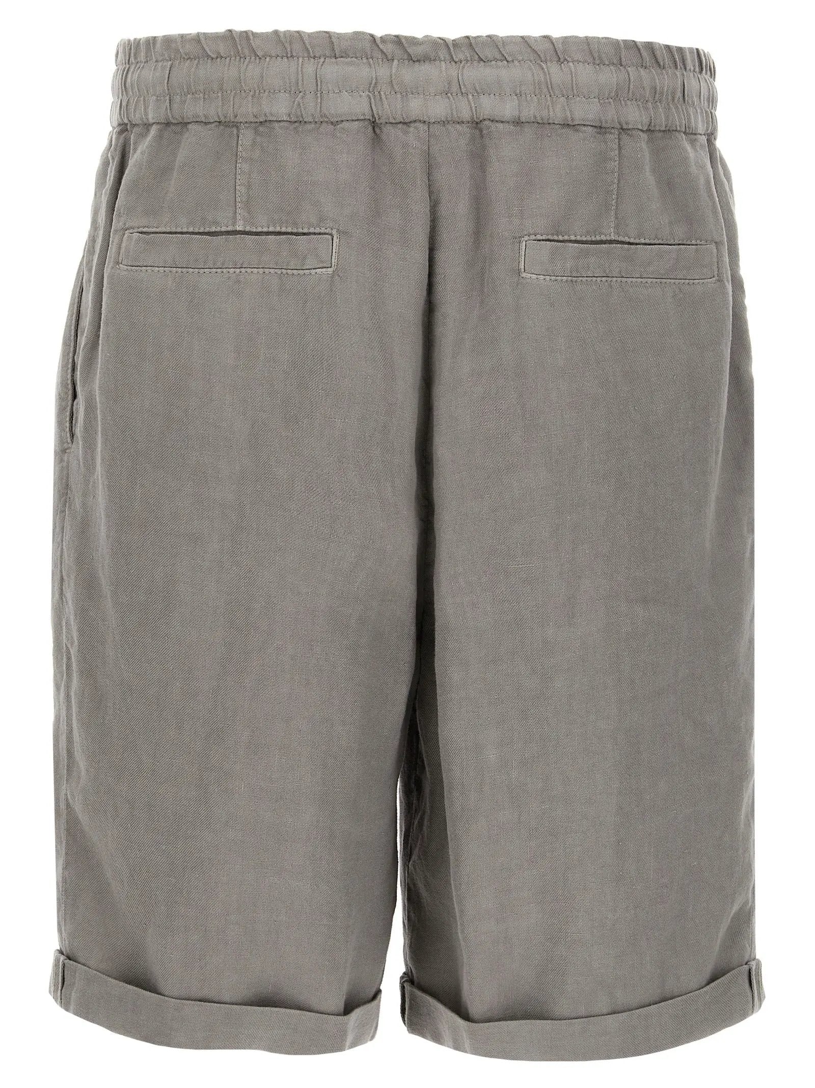 Brunello Cucinelli Gray Linen Bermuda Shorts