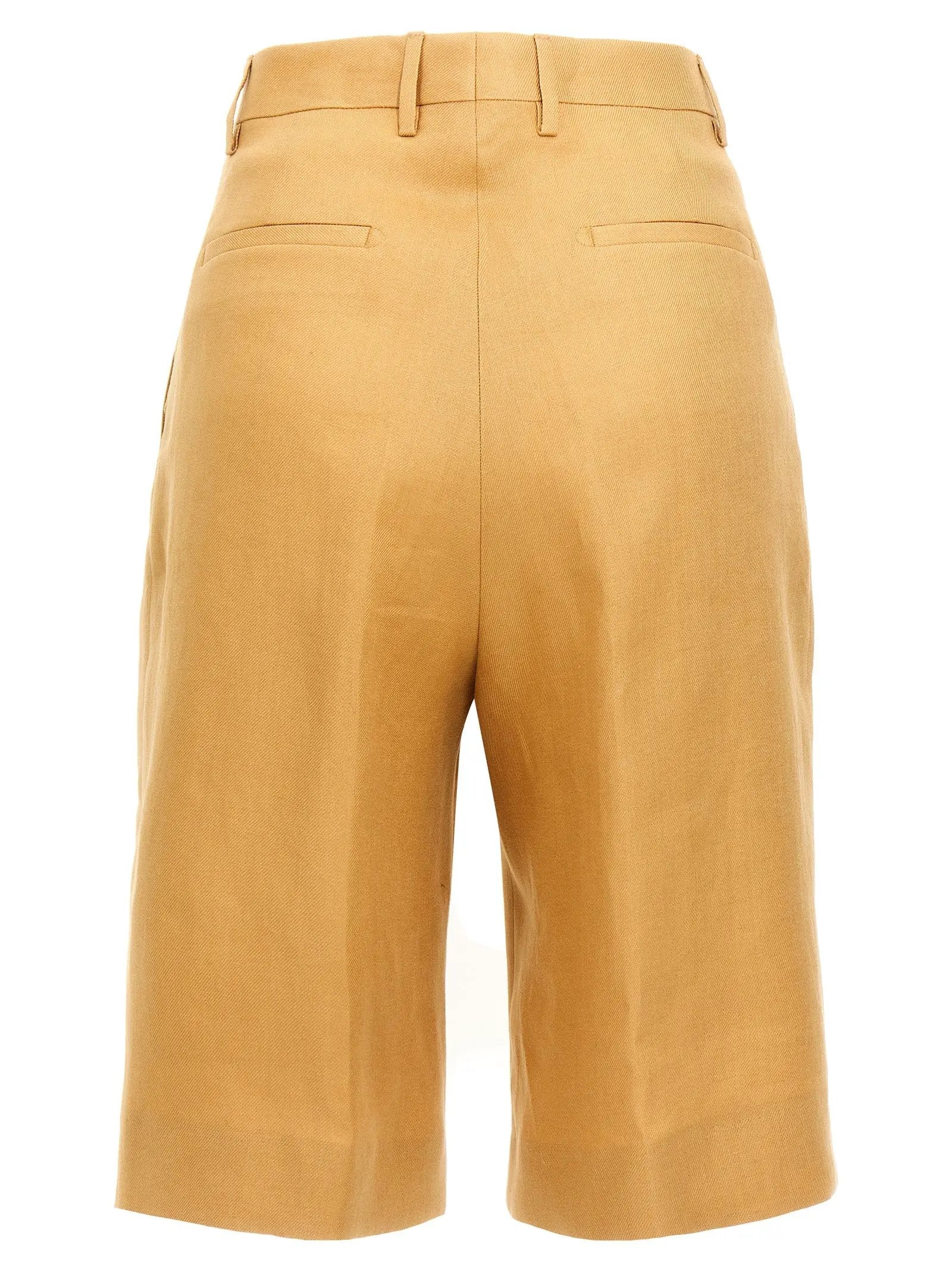 Tagliatore Orange Linen Bermuda Shorts