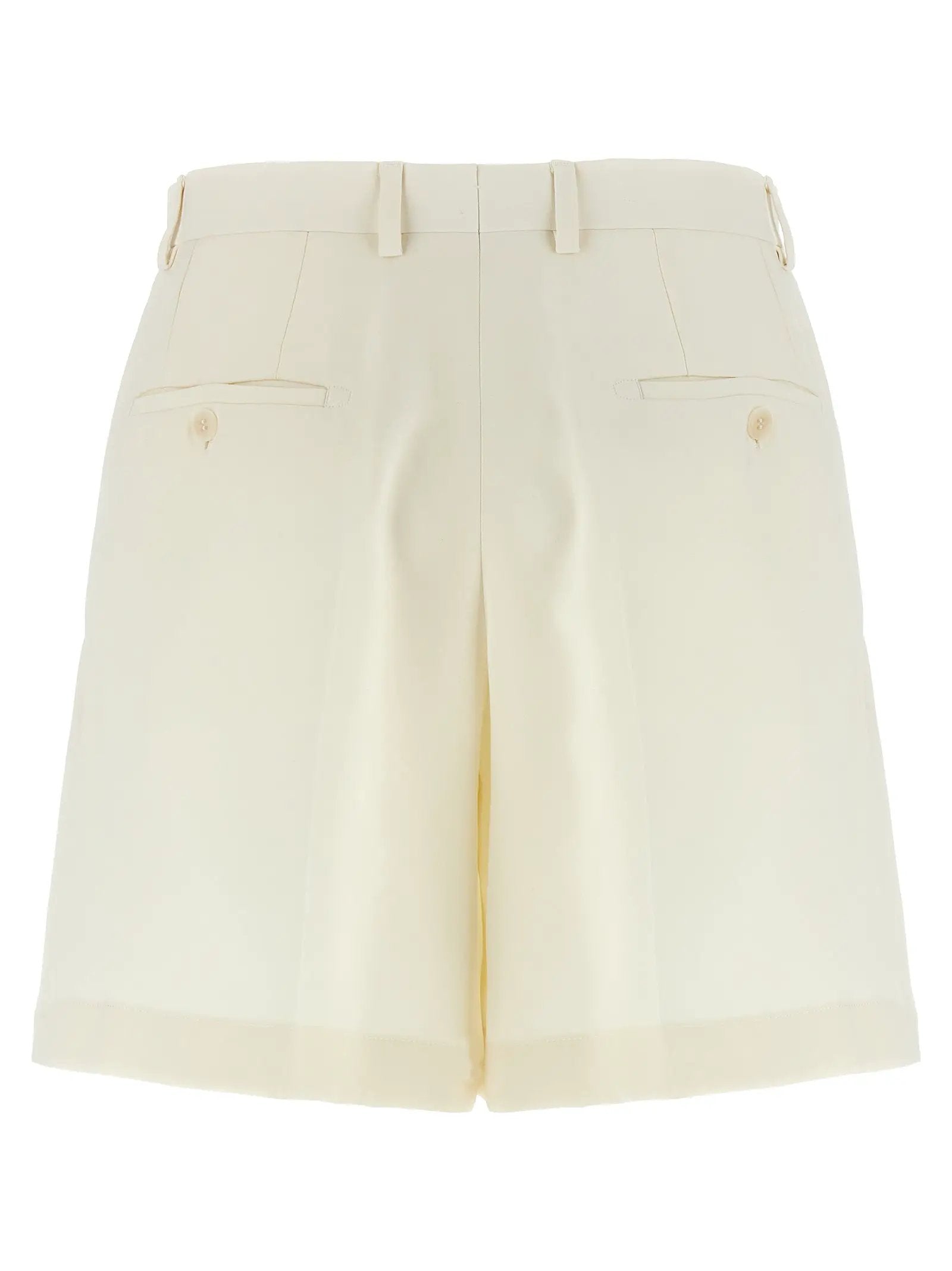 Brioni White Silk Bermuda Shorts