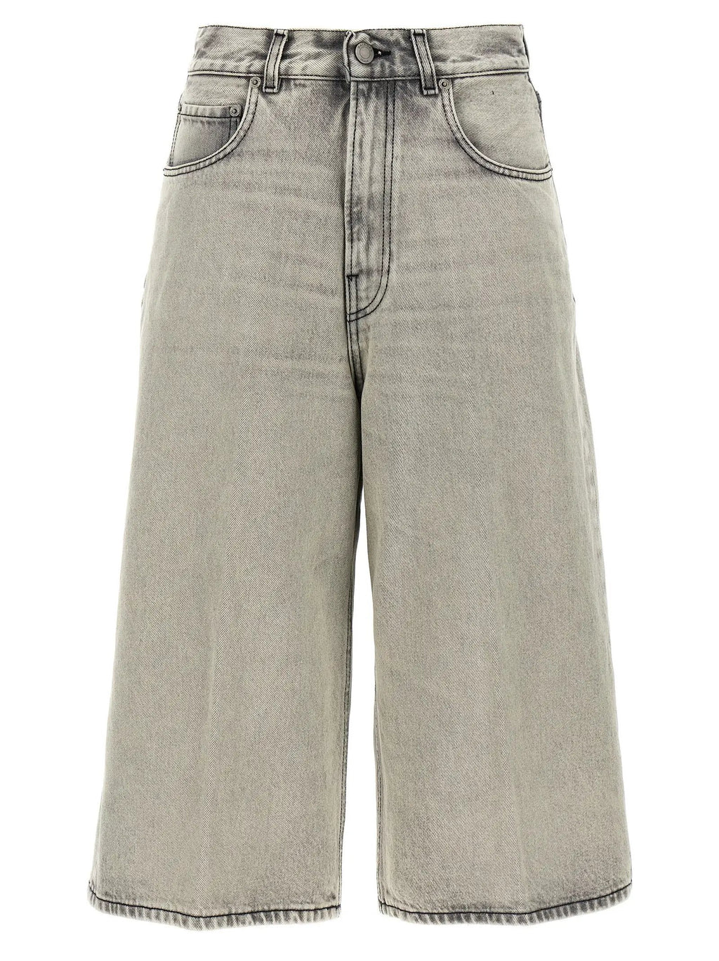 Haikure White Cotton Bermuda Shorts