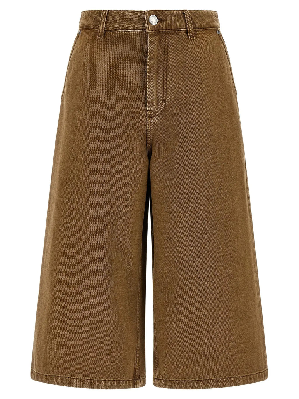 Ami Paris Brown Cotton Bermuda Shorts