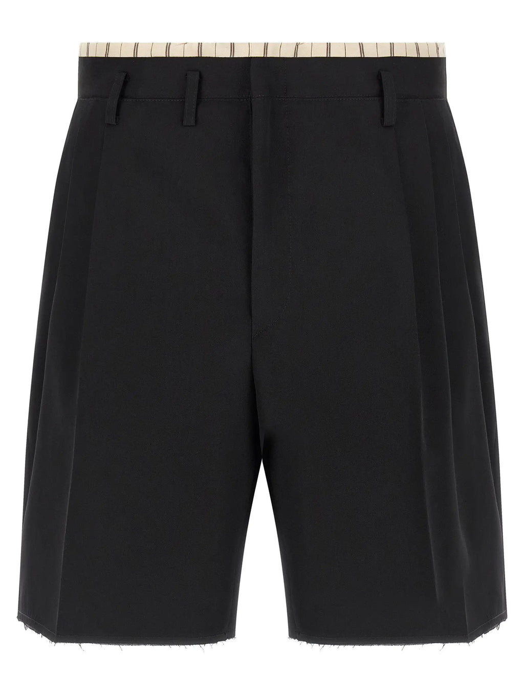 Maison Margiela Black Wool Bermuda Shorts