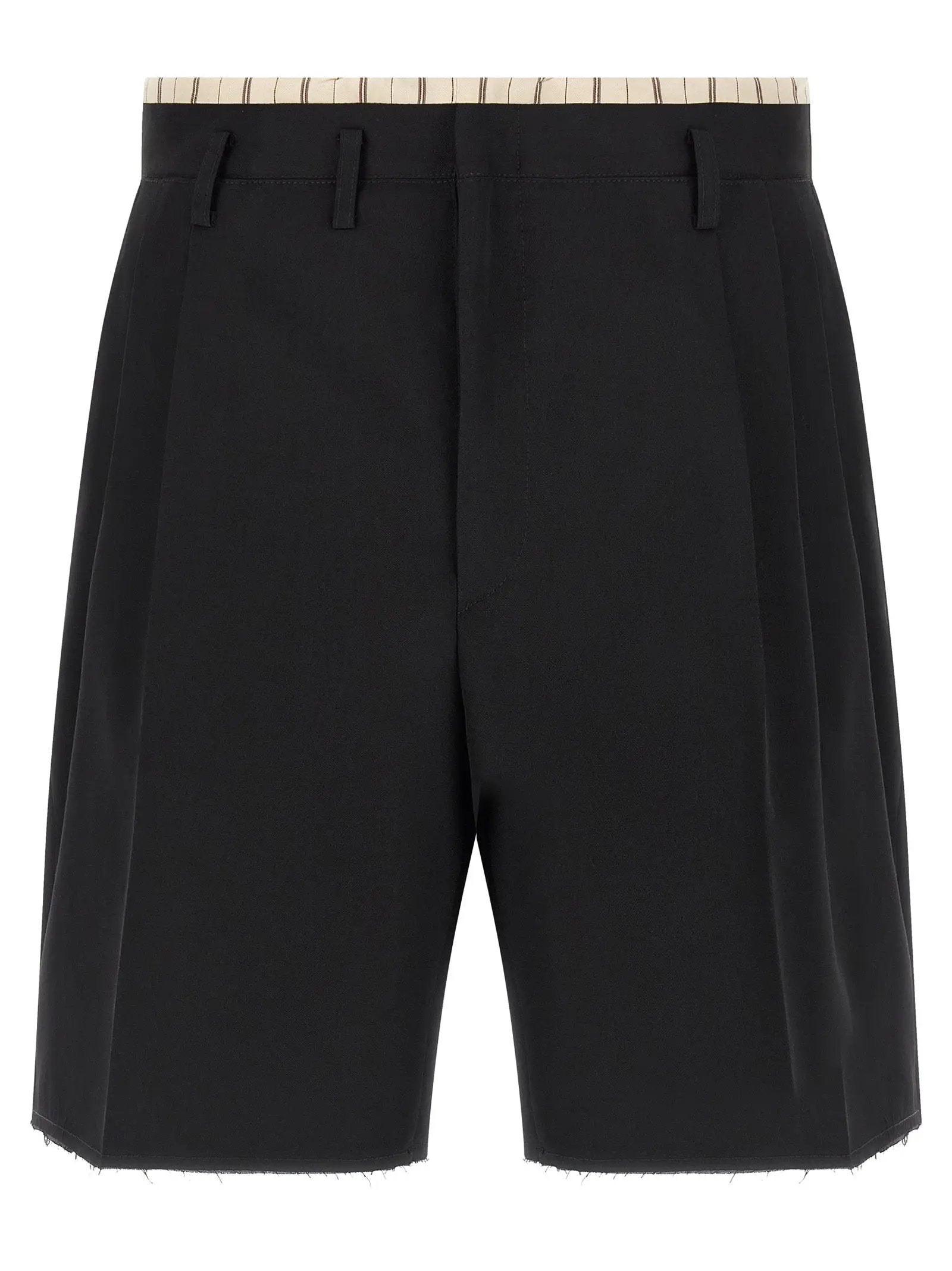 Maison Margiela Black Wool Bermuda Shorts