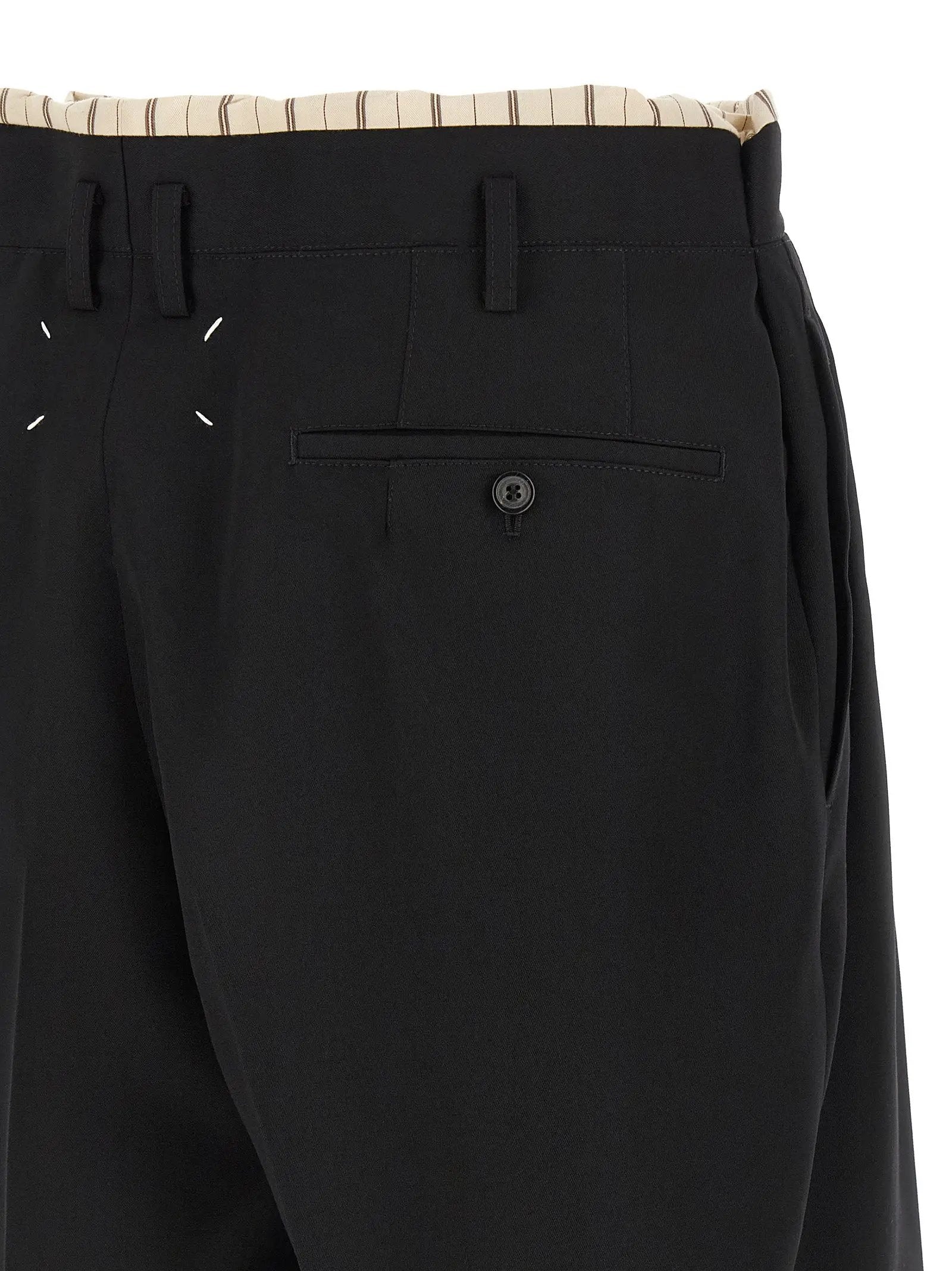 Maison Margiela Black Wool Bermuda Shorts