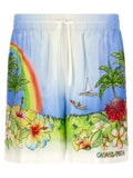 Short bermuda en soie multicolore Casablanca