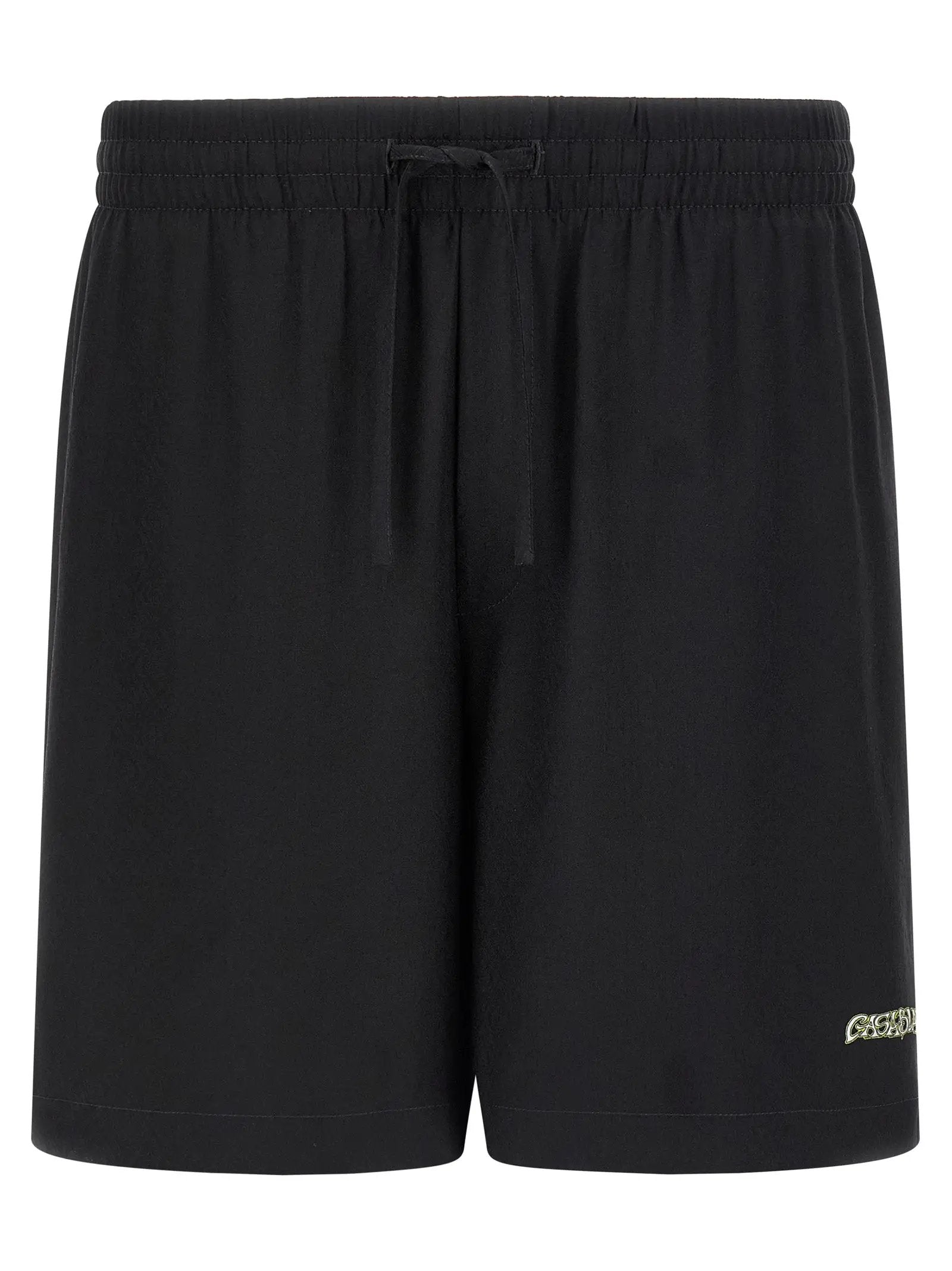 Casablanca Black Silk Bermuda Shorts