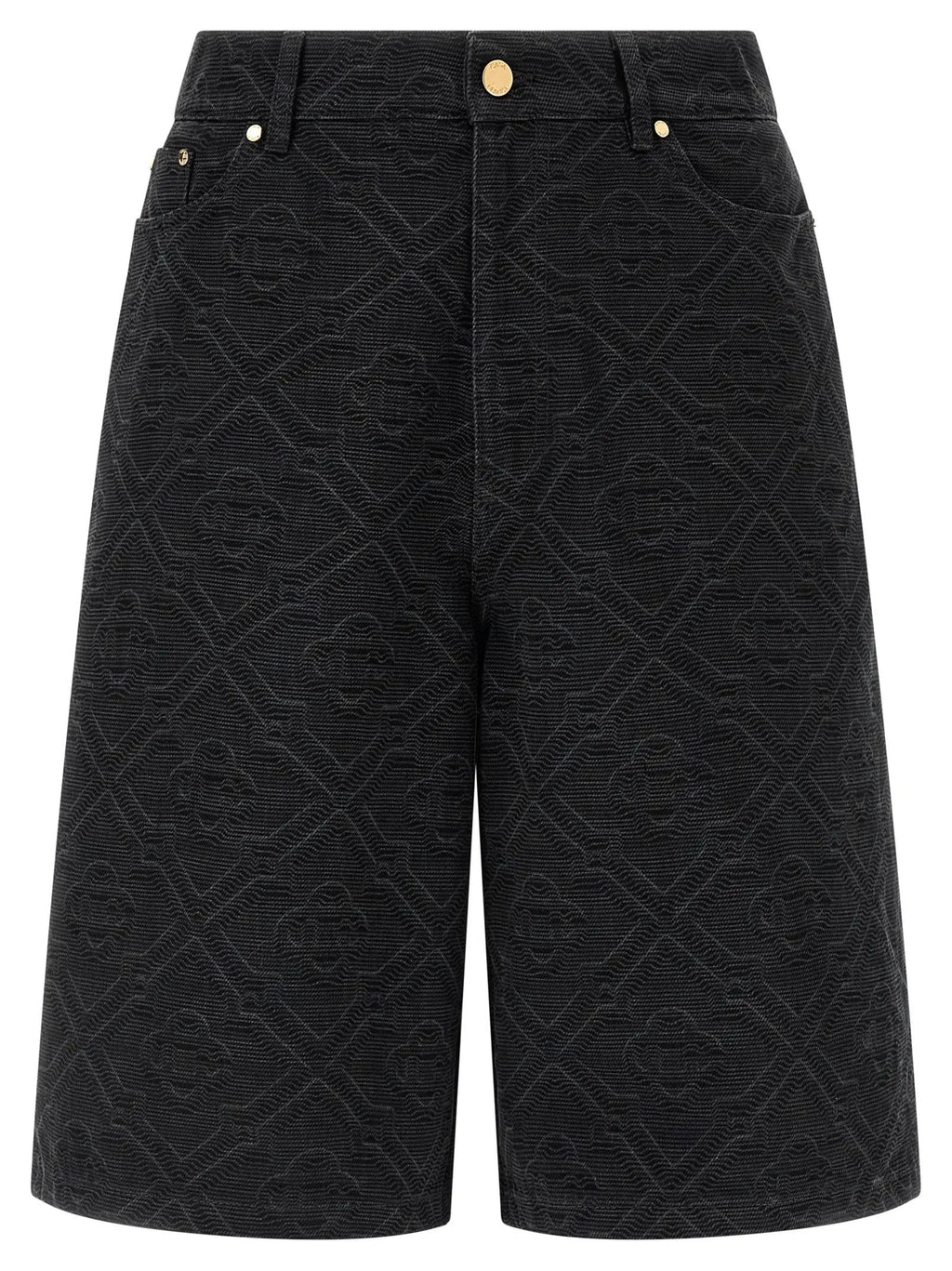 Casablanca Black Cotton Bermuda Shorts