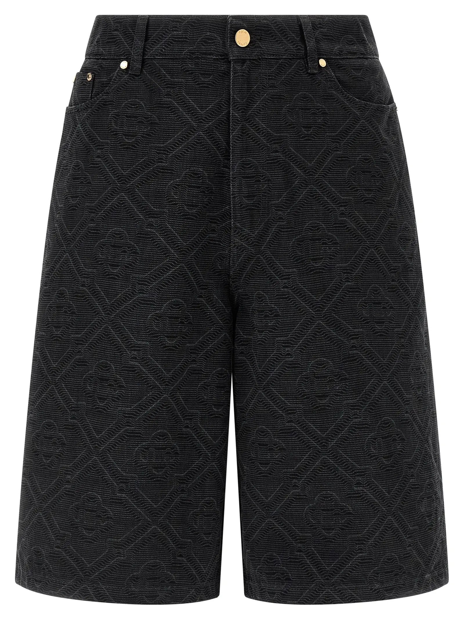 Casablanca Black Cotton Bermuda Shorts