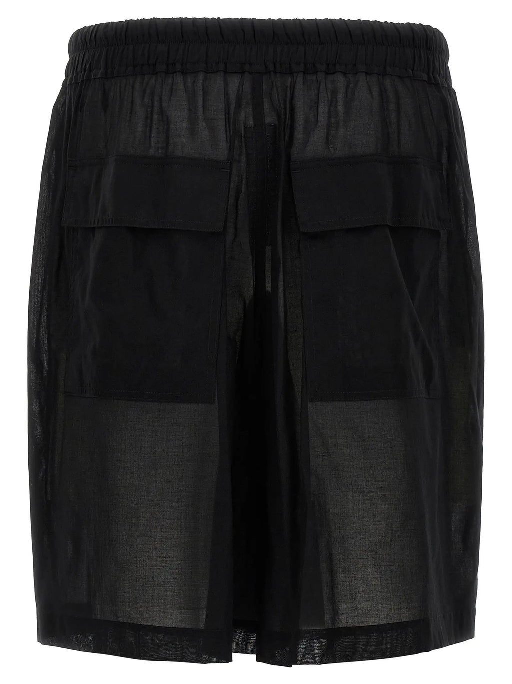 Rick Owens Black Cotton Bermuda Shorts