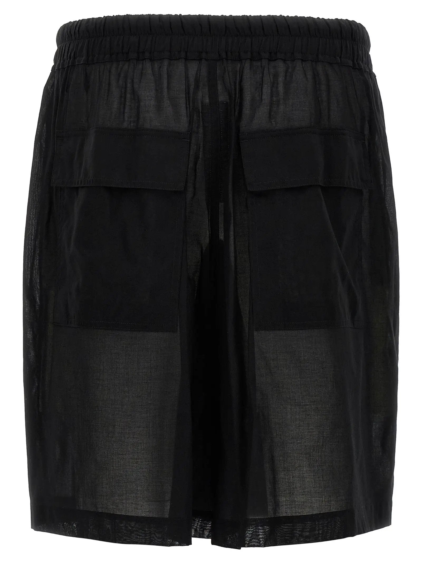 Rick Owens Black Cotton Bermuda Shorts