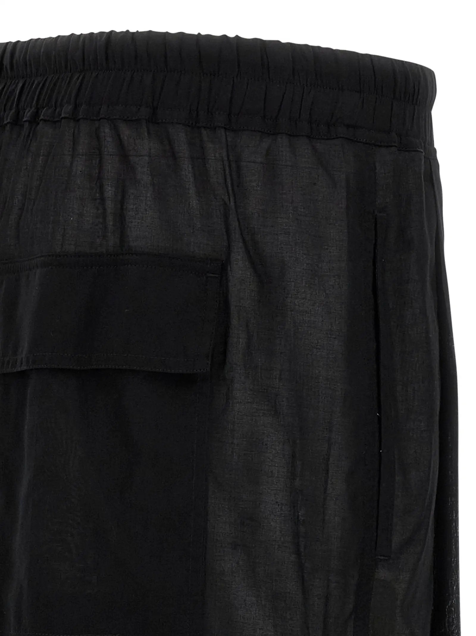 Rick Owens Black Cotton Bermuda Shorts