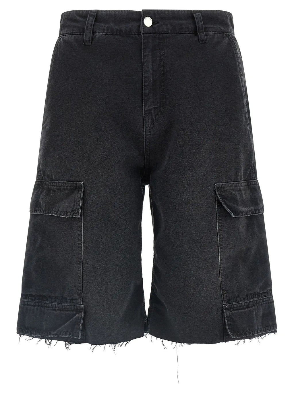44 Label Group Black Cotton Bermuda Shorts
