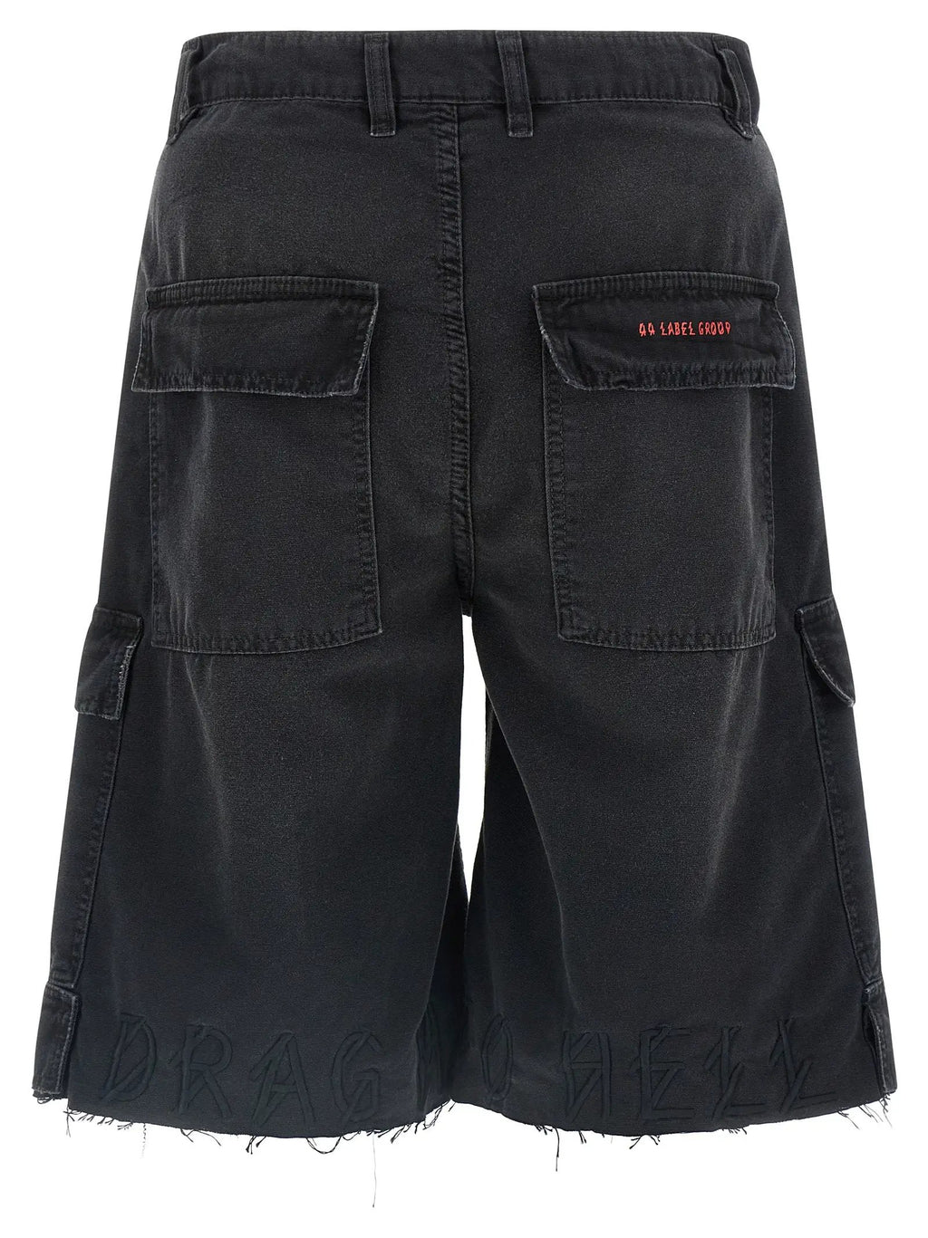 44 Label Group Black Cotton Bermuda Shorts