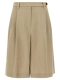 Brunello Cucinelli Beige Viscose Bermuda Shorts