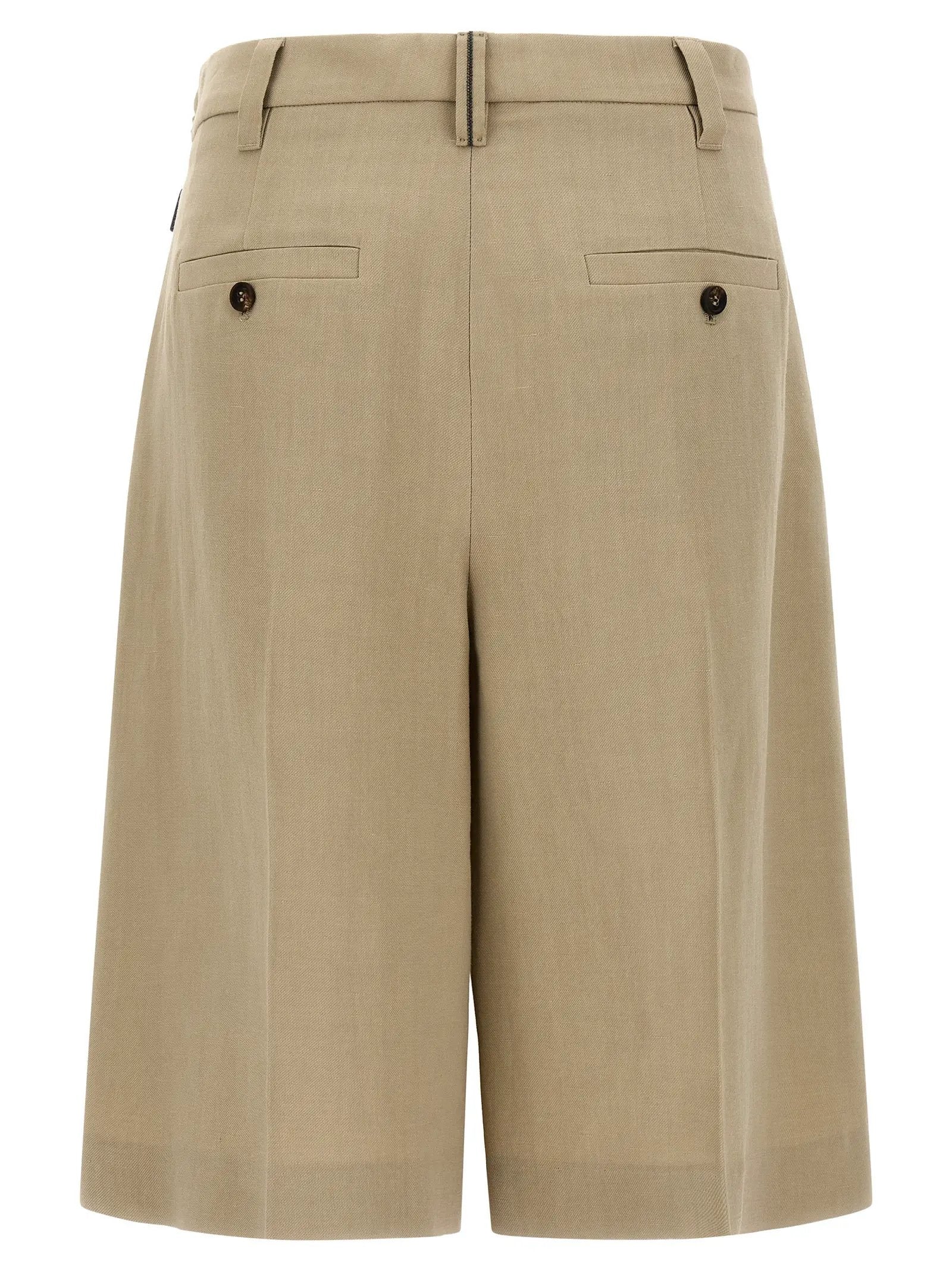 Brunello Cucinelli Beige Viscose Bermuda Shorts