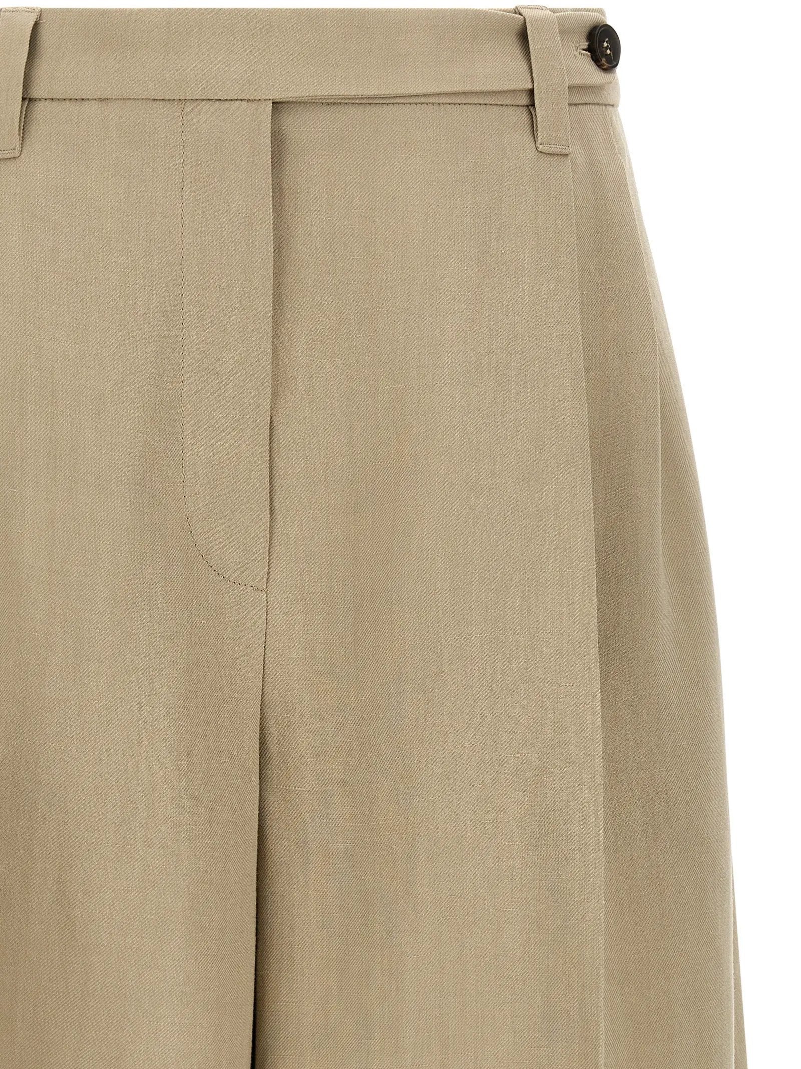 Brunello Cucinelli Beige Viscose Bermuda Shorts