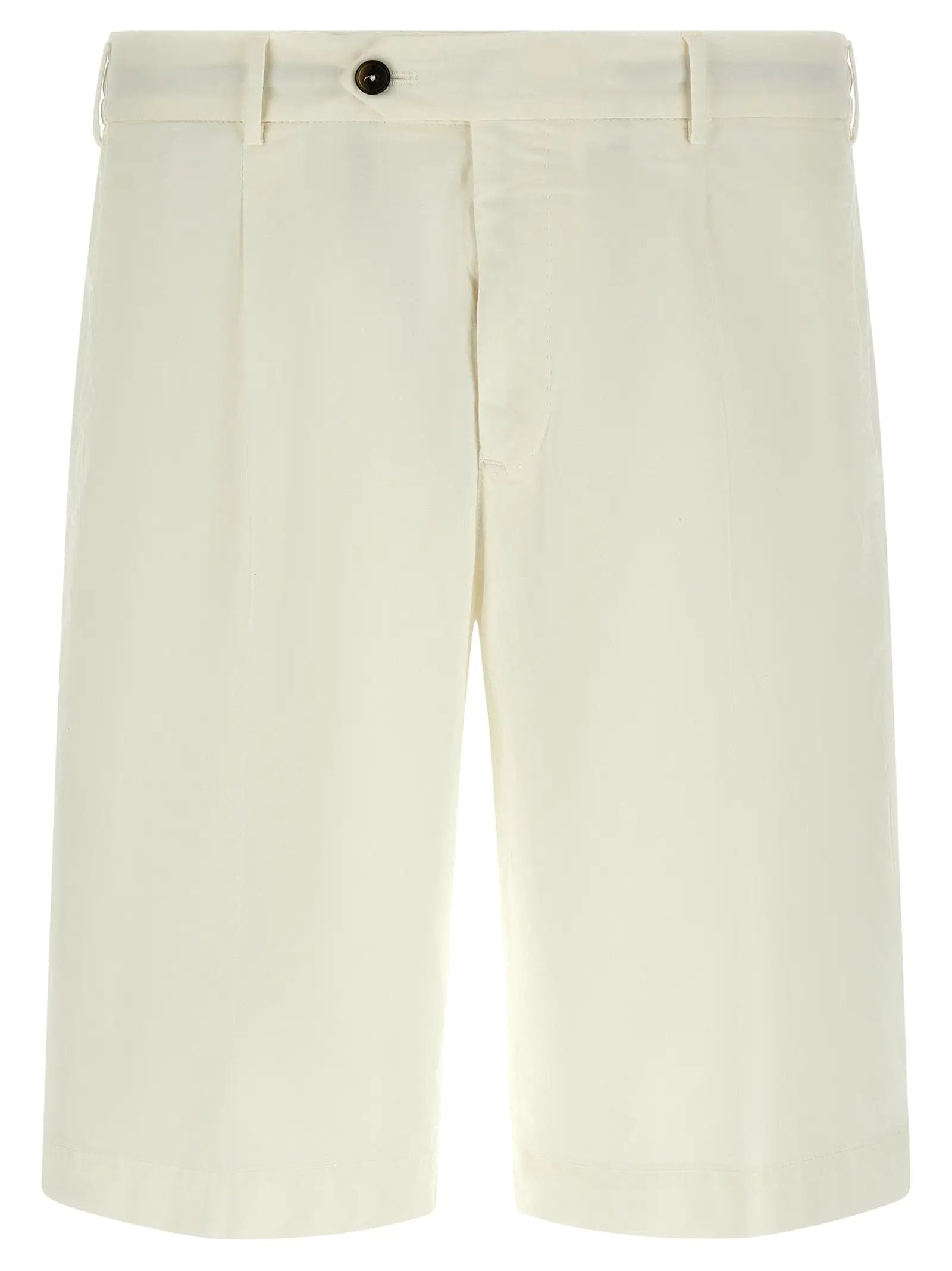 PT Torino White Cotton Bermuda Shorts
