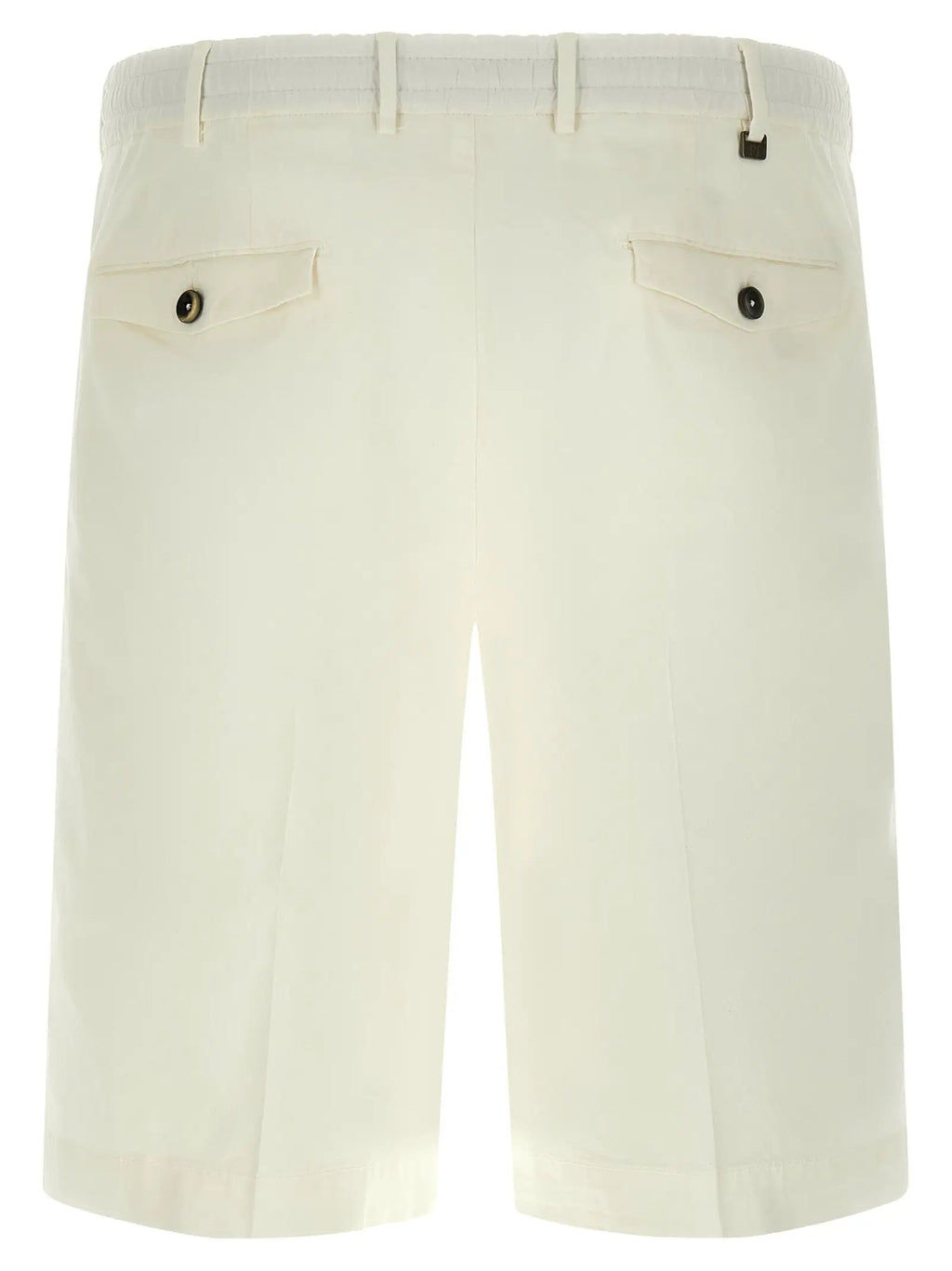PT Torino White Cotton Bermuda Shorts