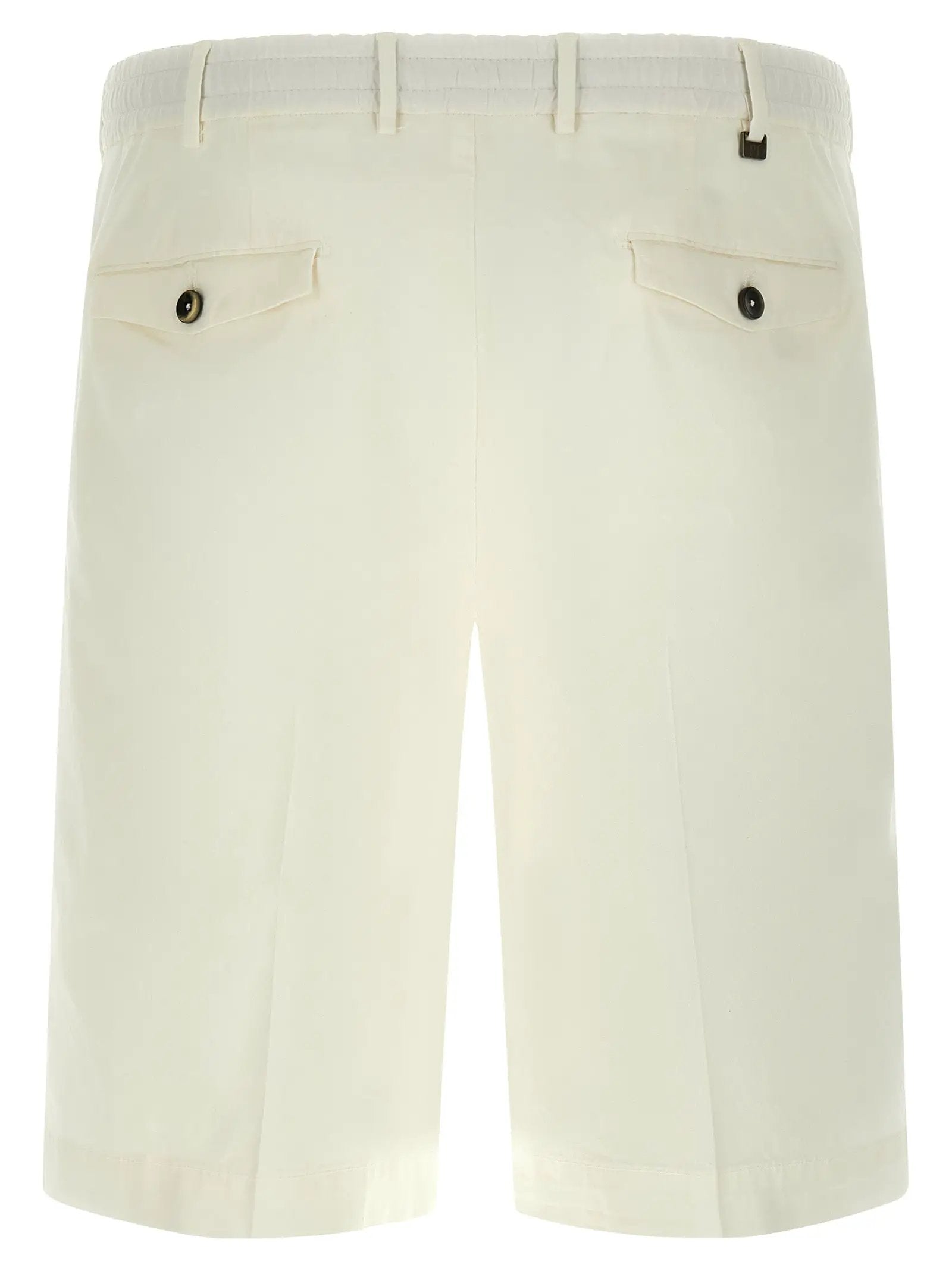 PT Torino White Cotton Bermuda Shorts