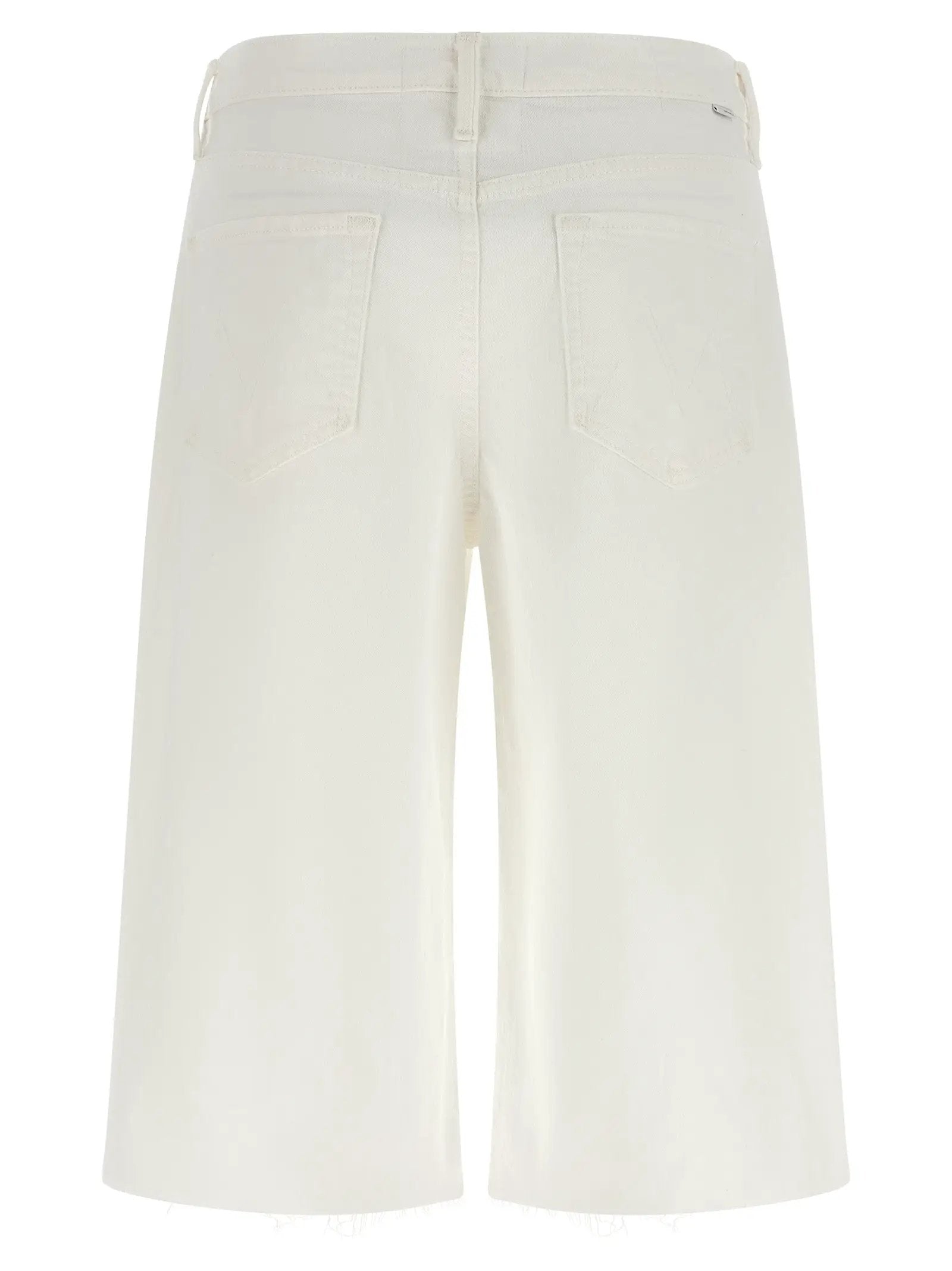 Mother Denim White Cotton Bermuda Shorts